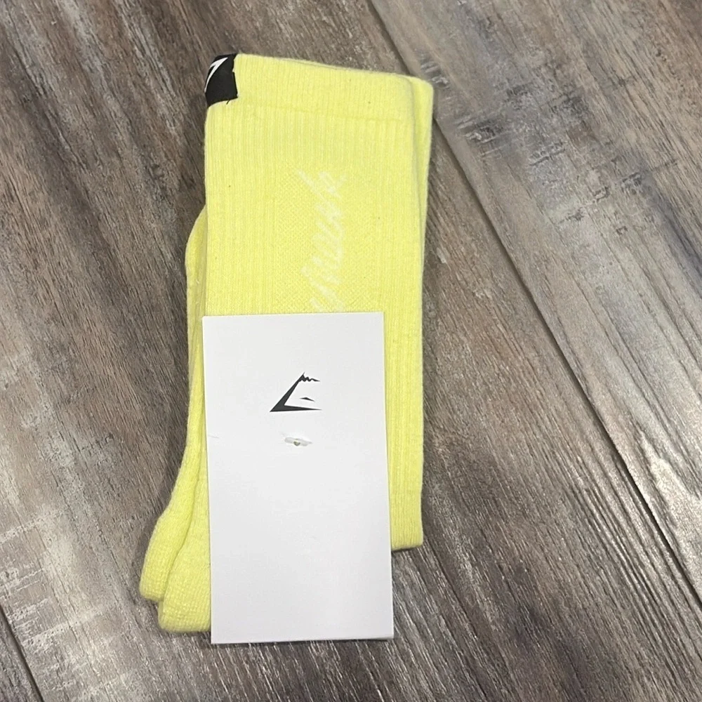 GymShark Neon Crew handwriting socks Small 4-6 NEW